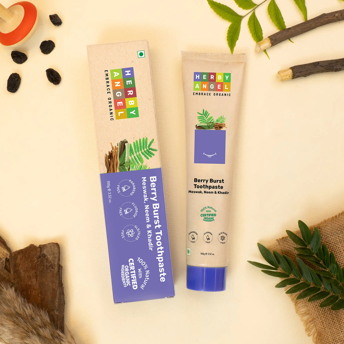 Herby Angel Berry Burst Toothpaste Organic Care for Baby's Teeth