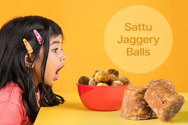 Healthy Sattu Jaggery Balls Recipe for Kids-No Processed Sugar