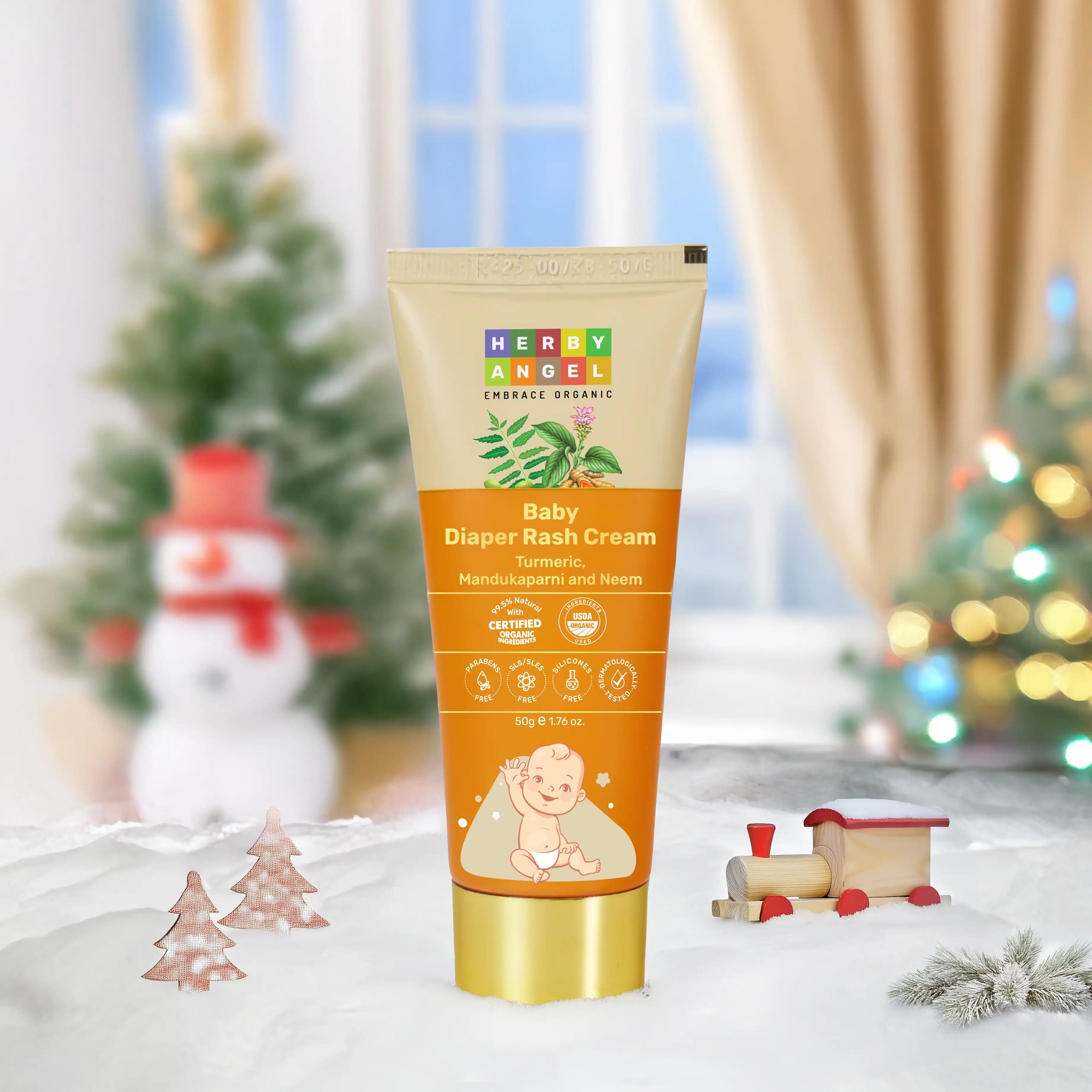 Herby Angel Baby Diaper Rash Cream Organic Soothes Protects herbyangel