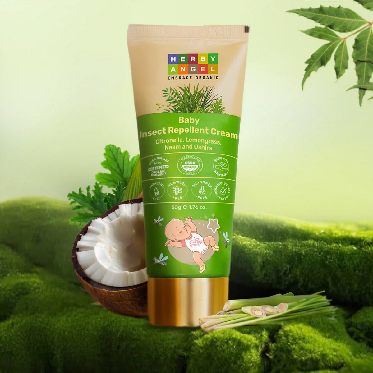 Herby Angel Organic Insect-Repellent Cream: 3-Way Protection ...