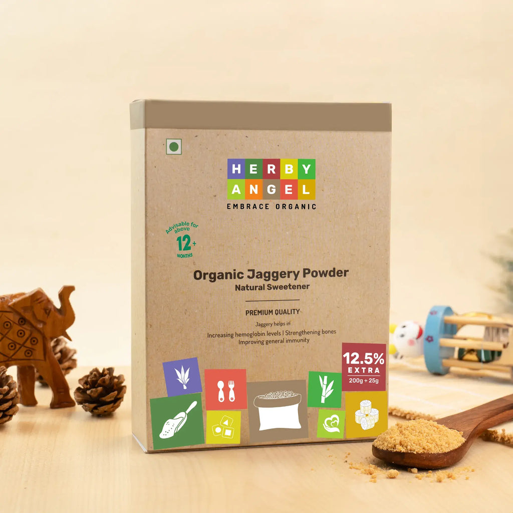 Herby Angel Organic Jaggery Powder Nutritious Sugar Substitute for