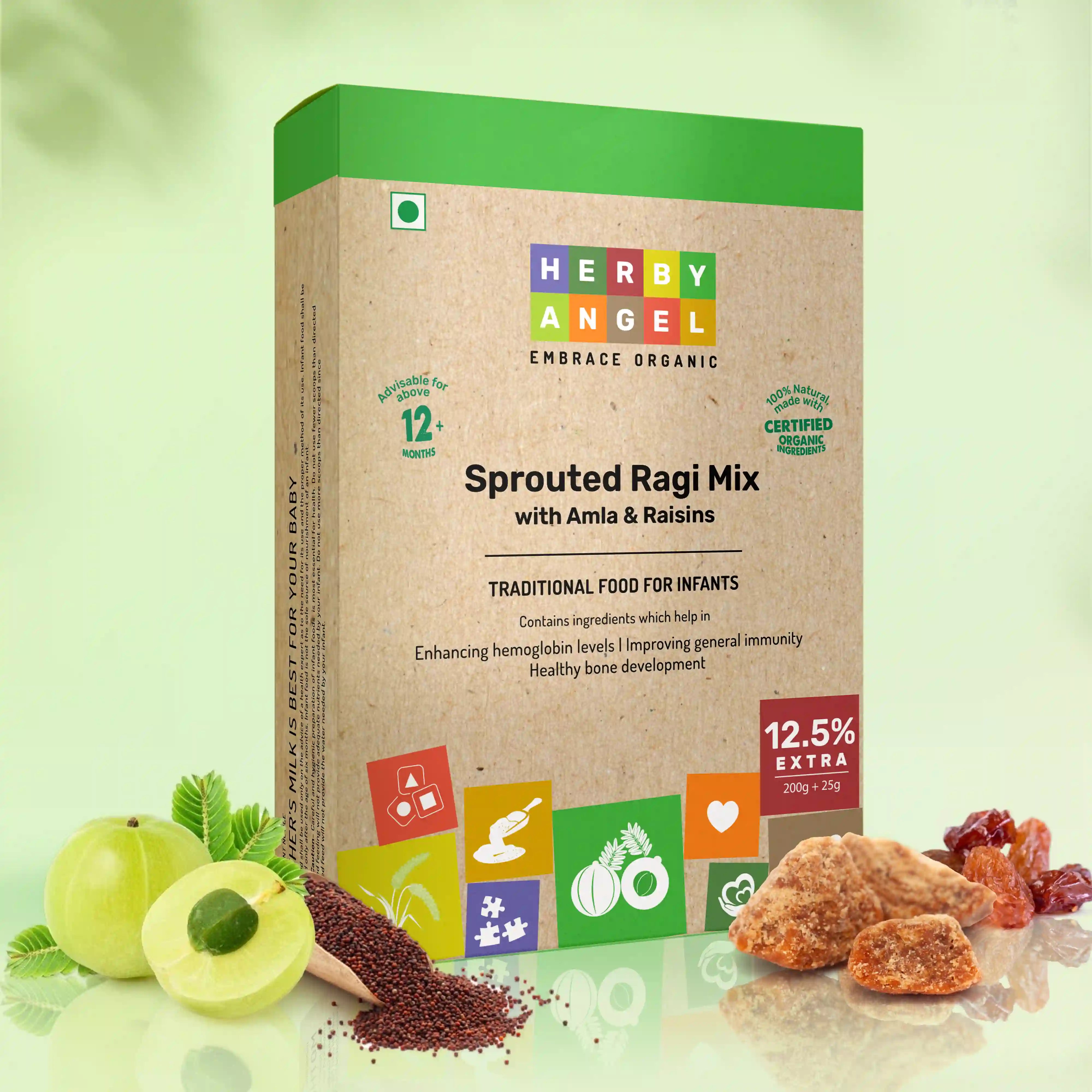 Sprouted Ragi Mix with Raisins & Amla