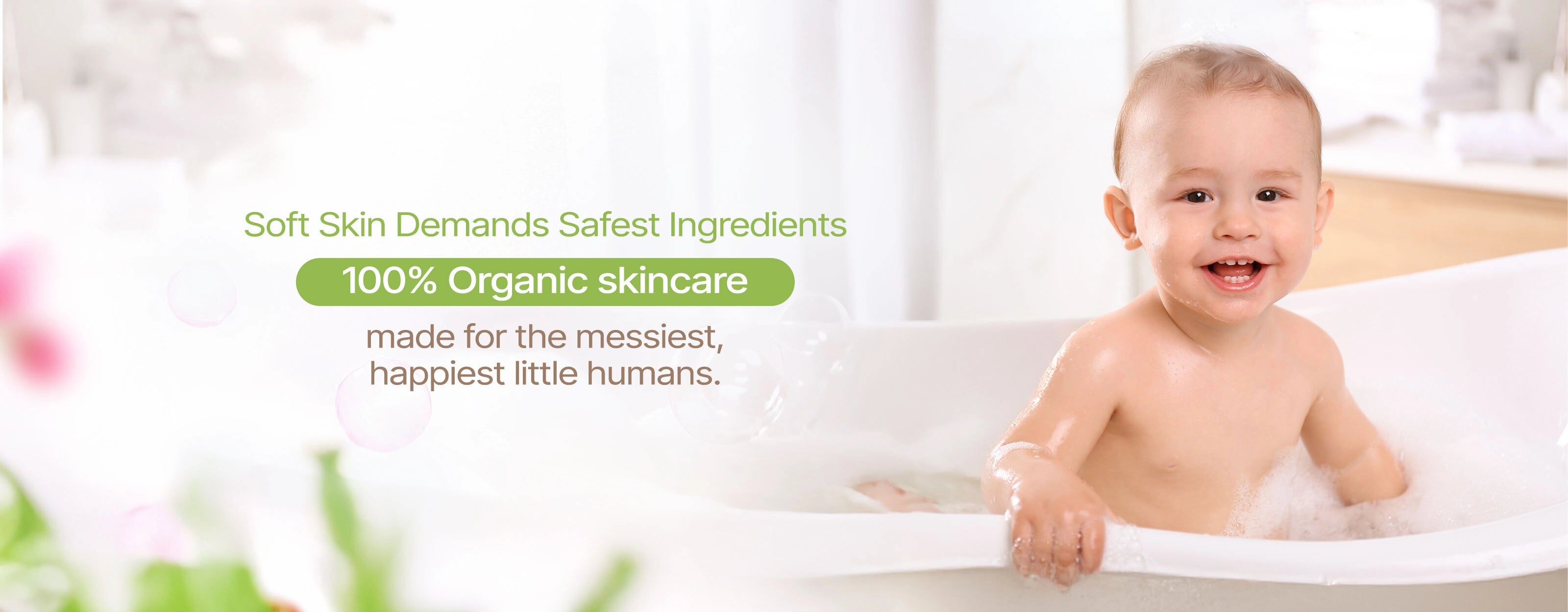 Soft skin demands safest ingredients — 100% organic skincare